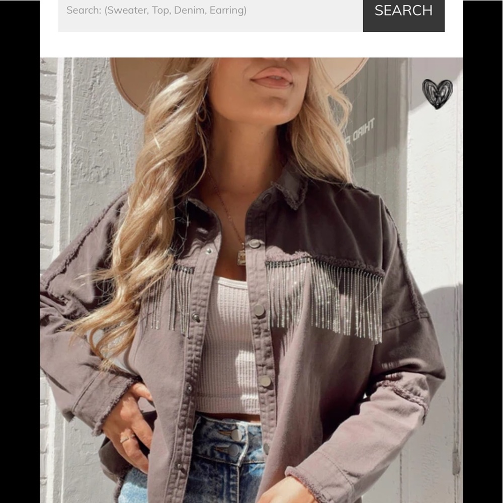 Settle Down Grey Fringe Shacket